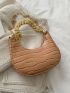 Mini Crocodile Embossed Chain Saddle Bag