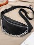 Litchi Embossed Chain Fanny Pack