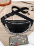 Litchi Embossed Chain Fanny Pack