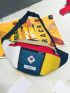 Letter Patch Color Block Fanny Pack