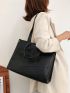 Crocodile Embossed Shoulder Tote Bag