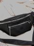 Minimalist Double Zipper Waist Bag