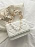 Minimalist Quilted Chain Decor Flap Square Bag