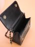 Chevron Flap Chain Square Bag