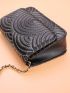 Chevron Flap Chain Square Bag