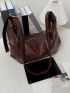 Minimalist Buckle Decor Ruched Bag