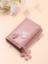 Heart Decor Small Wallet With Bow Charm