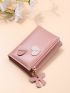 Heart Decor Small Wallet With Bow Charm