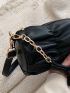 Minimalist Chain Decor Ruched Bag