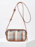 PREMIUM COLORBLOCK BRAIDED DESIGN SQUARE BAG