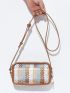 PREMIUM COLORBLOCK BRAIDED DESIGN SQUARE BAG