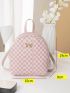 Mini Bow Decor Plaid Pattern Backpack