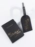 Letter Graphic Passport Case With Luggage Tag