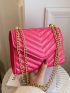 Mini Chevron Flap Chain Square Bag