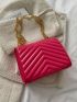 Mini Chevron Flap Chain Square Bag