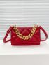 Minimalist Quilted Chain Decor Flap Square Bag