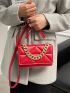 Minimalist Quilted Chain Decor Flap Square Bag