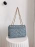 Quilted Flap Chain Shoulder Tote Bag