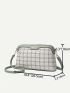 Plaid Pattern Metal Decor Dome Bag