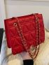 Minimalist Quilted Chain Square Bag