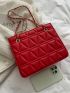 Minimalist Quilted Chain Square Bag