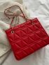 Minimalist Quilted Chain Square Bag