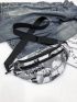 Chain Decor Zip Front Fanny Pack