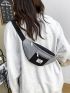 Colorblock Letter Patch Decor Fanny Pack