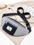 Colorblock Letter Patch Decor Fanny Pack