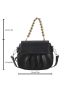 Mini Beaded Decor Ruched Detail Saddle Bag