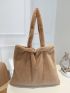 Fluffy Snap Button Shoulder Tote Bag