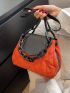 Colorblock Stitch Design Flap Square Bag