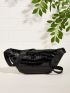 Metallic Crocodile Embossed Fanny Pack