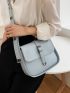 Minimalist Buckle Decor Flap Crossbody Bag