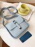 Minimalist Buckle Decor Flap Crossbody Bag