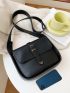 Minimalist Buckle Decor Flap Crossbody Bag