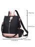 Colorblock Zipper Front Backpack