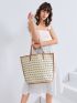 Striped Pattern Vacation Tote Bag