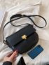 Mini Minimalist Metal Lock Flap Saddle Bag