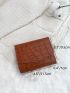 Crocodile Embossed Fold Over Small Wallet