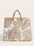 Allover Leaf Graphic Tote Bag