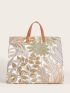 Allover Leaf Graphic Tote Bag