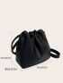 Minimalist Drawstring Design Bucket Bag