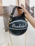 Mini Letter Graphic Chain Sphere Bag