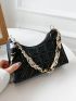 X Iman Troye Quilted Pattern Chain Baguette Bag