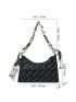 X Iman Troye Quilted Pattern Chain Baguette Bag