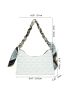 X Iman Troye Quilted Pattern Chain Baguette Bag