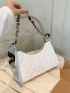 X Iman Troye Quilted Pattern Chain Baguette Bag