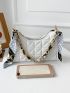 X Iman Troye Quilted Pattern Chain Baguette Bag