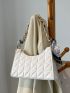 X Iman Troye Quilted Pattern Chain Baguette Bag